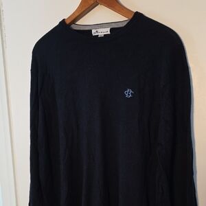 Peter Millar Large Navy Crewneck Sweater Merino Wool + Silk Beautiful Condition